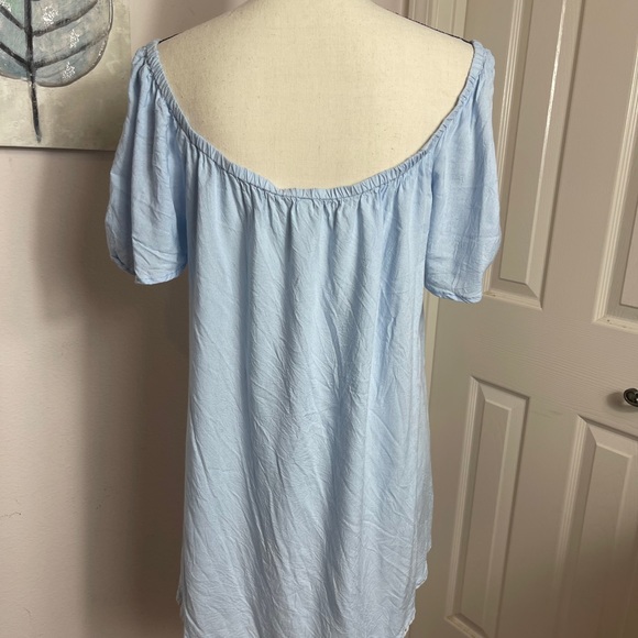 Light blue open sleeve blouse - Picture 4 of 4